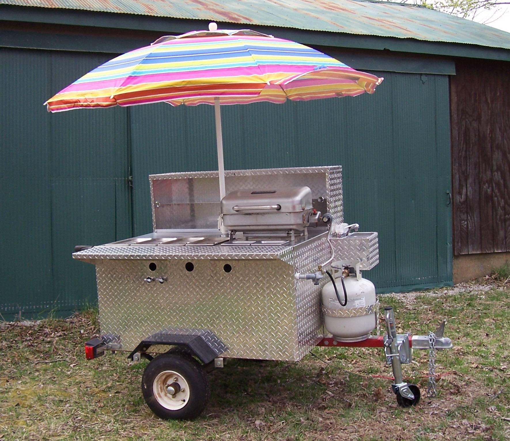 hot dog cart with flat top grill