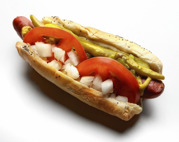 chicago style hot dog