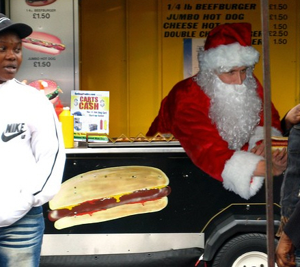 hot dog Santa