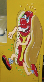Hot Dog Cart Mascot