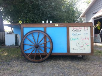 used hot dog cart for sale with wooden wheels