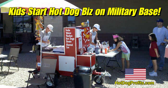 Kids hot dog cart on military base