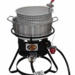 propane fryer to cook french fries on a hot dog cart
